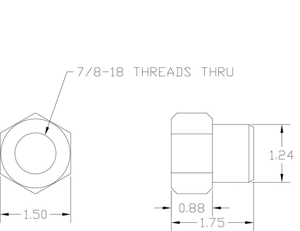 UTV Part Schematic Showing Dimensions of Bolts