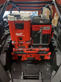 Polaris RZR PRO XP / Turbo R Packout Mount by AJK Offroad Wide View of Mount with Various Packouts Installed