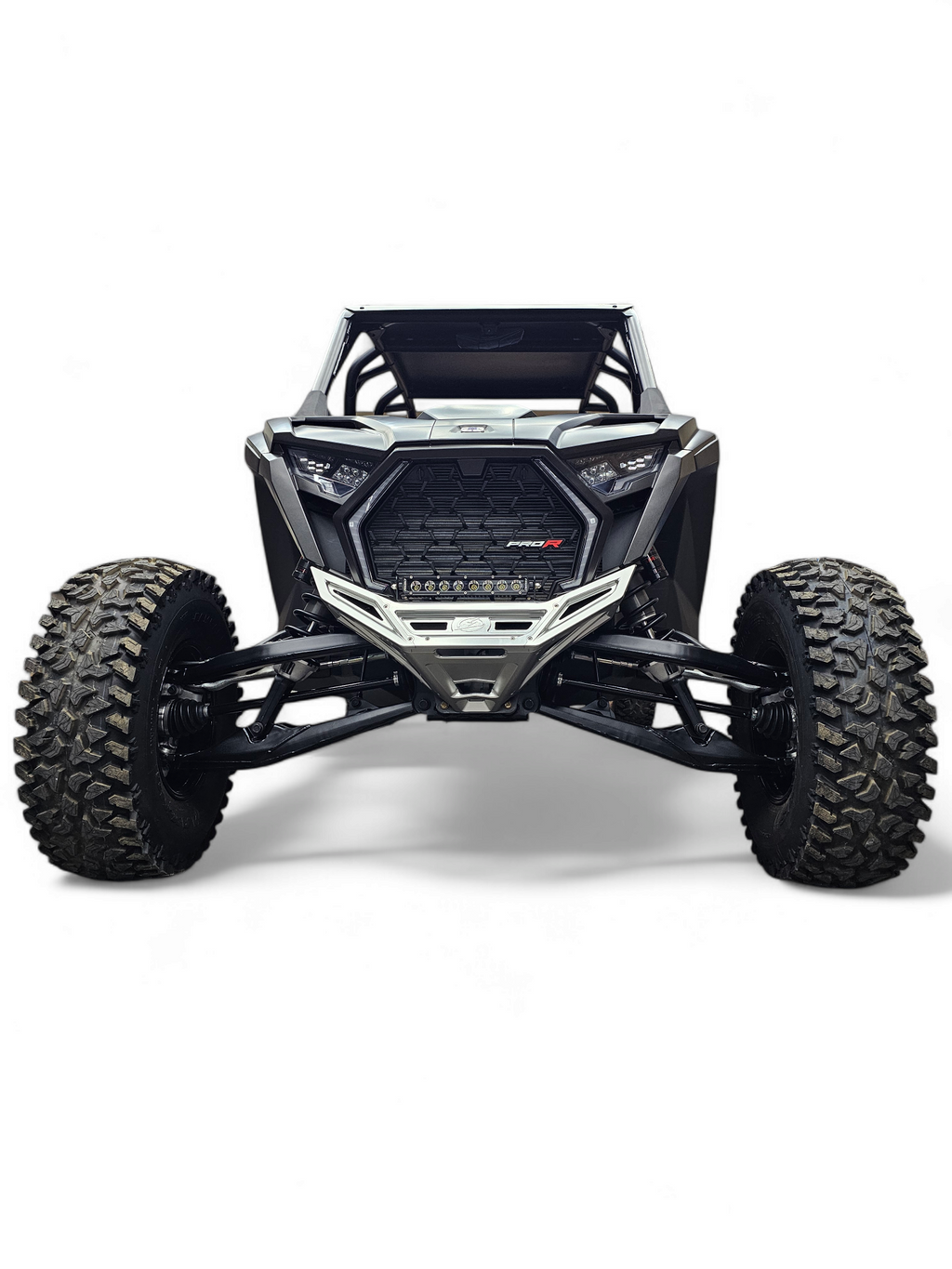 2022-2026 Polaris RZR Pro R, Pro S, Turbo R Machined Billet Front Winch Bumper (Clear Anodize)