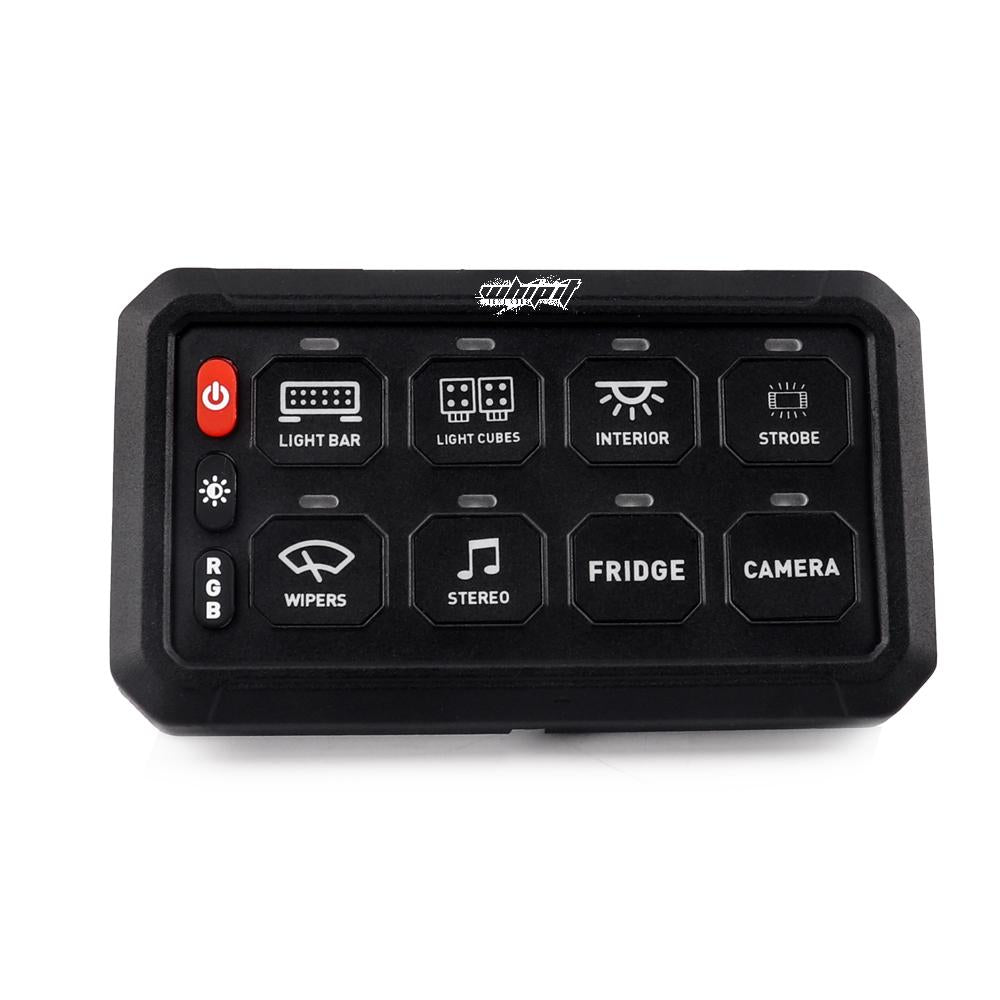 8 Gang Switch Panel – LED Backlit Universal Control System (UTVs, ATVs, Trucks, Boats)