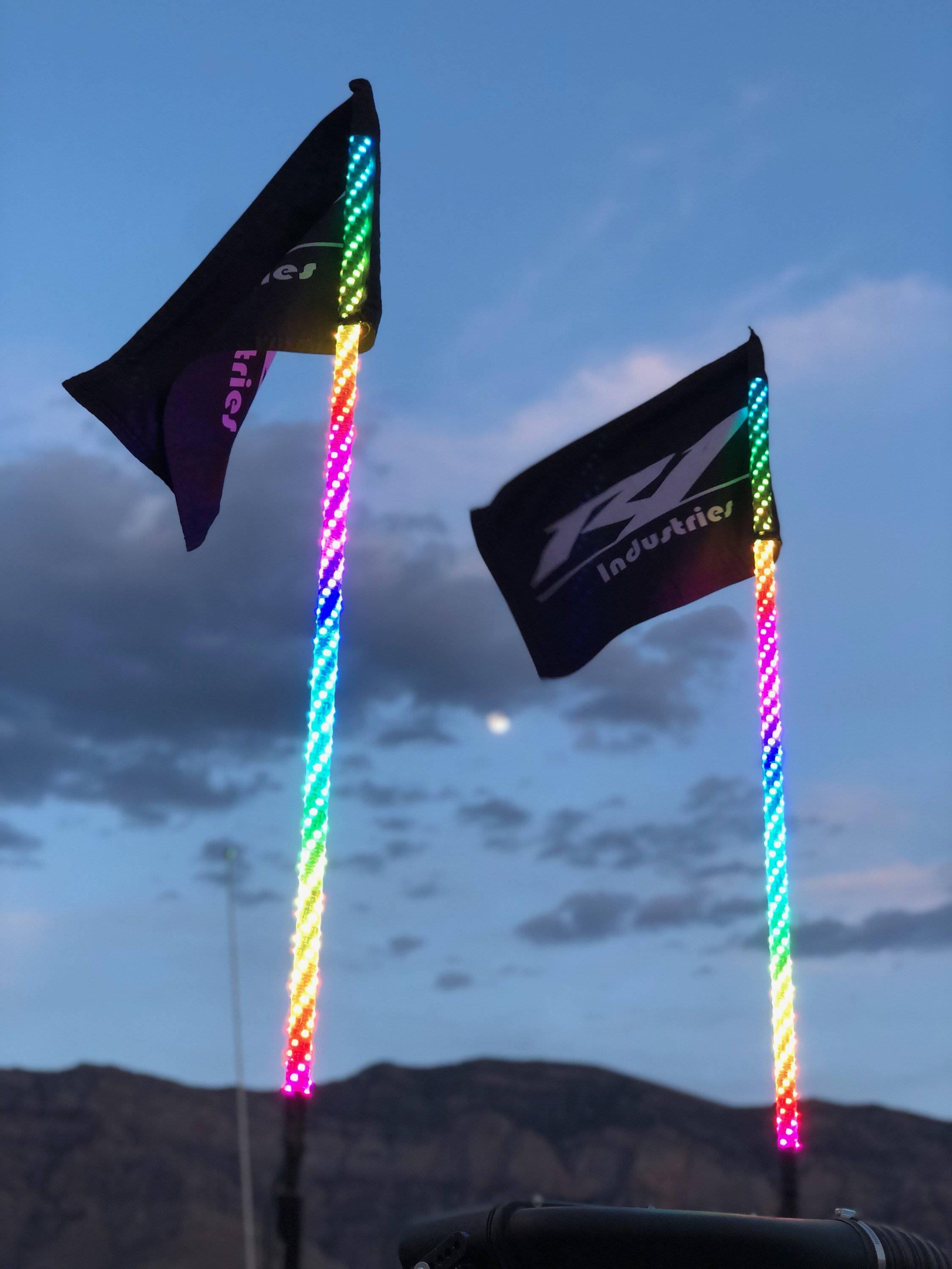 Pro Series LED Light Whips | Bluetooth & Remote | No Questions Asked Lifetime Warranty | 2ft Fatty, 3ft & 4ft | Pair