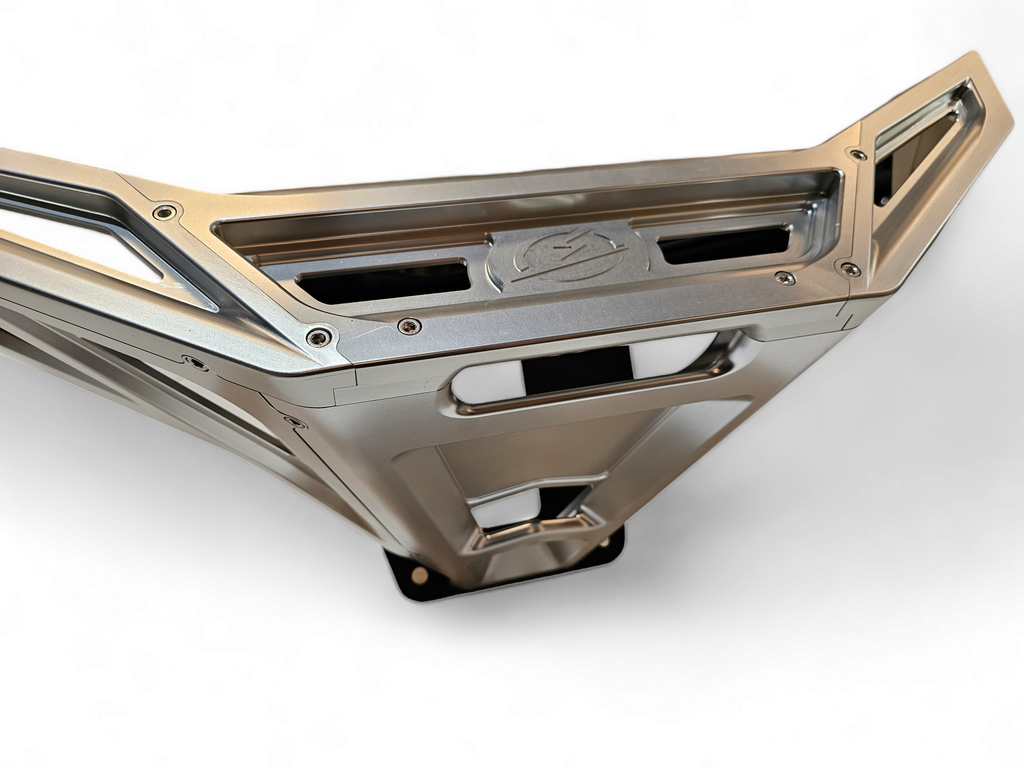 2022-2026 Polaris RZR Pro R, Pro S, Turbo R Machined Billet Front Winch Bumper (Clear Anodize)