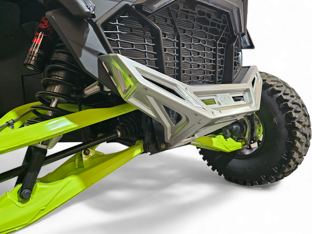 2022-2026 Polaris RZR Pro R, Pro S, Turbo R Machined Billet Front Winch Bumper (Clear Anodize)