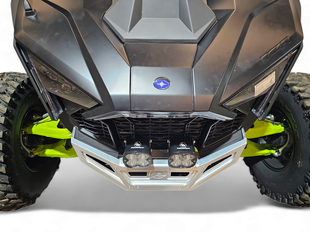 2022-2026 Polaris RZR Pro R, Pro S, Turbo R Machined Billet Front Winch Bumper (Clear Anodize)