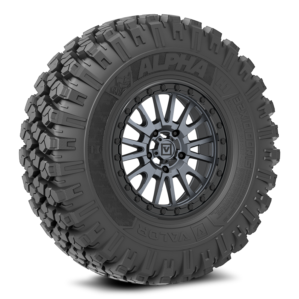 Alpha on 15x7 V16 GM UTV Wheel and Tire Kit - Valor Offroad