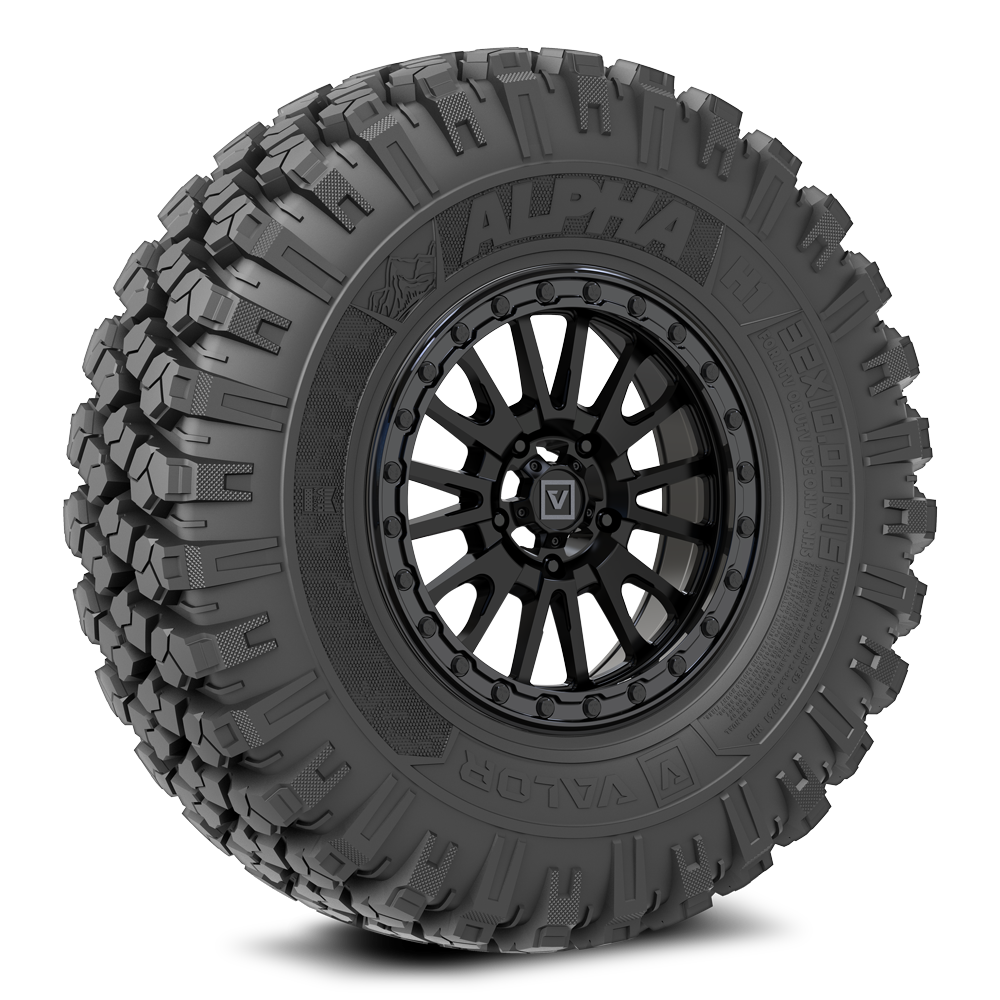 Alpha on 15x7 V16 SB UTV Wheel and Tire Kit - Valor Offroad