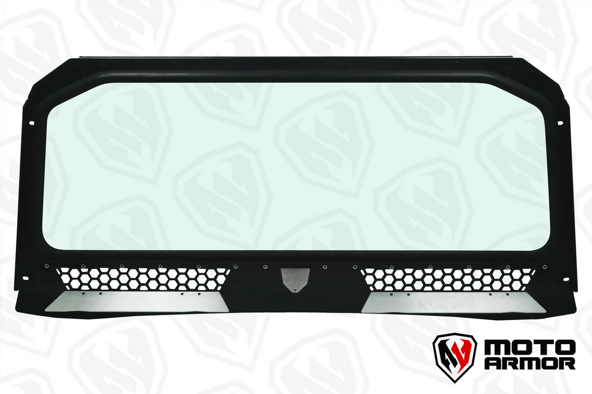Vented Full Glass Windshield for Polaris General Black