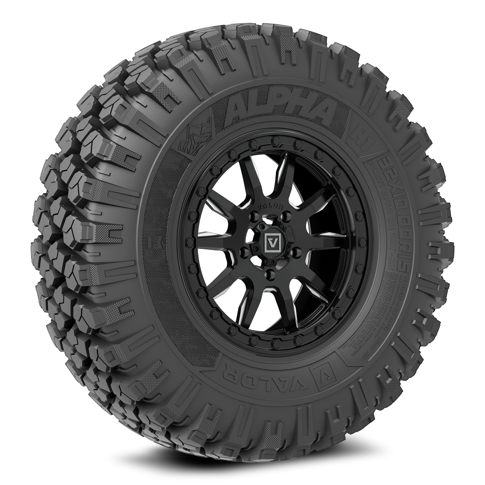 Alpha on 15x7 V15 SB UTV Wheel and Tire Kit - Valor Offroad
