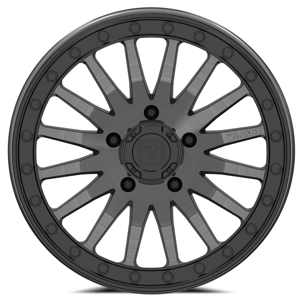 V06 Brushed Gunmetal UTV Beadlock - Valor Offroad